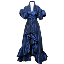 Load image into Gallery viewer, Royal Blue taffeta Kimono Gown