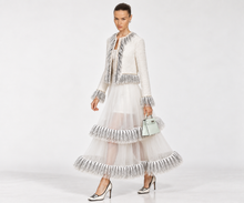Charger l'image dans la galerie, Pearl Fringe Blazer & Sheer Skirt Set