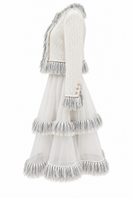 Charger l'image dans la galerie, Pearl Fringe Blazer & Sheer Skirt Set