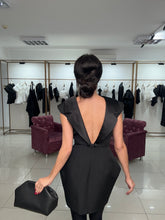 Load image into Gallery viewer, Black Sabrina sculpted dress
