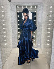 Load image into Gallery viewer, Royal Blue taffeta Kimono Gown