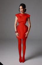 Load image into Gallery viewer, Red Sabrina sculptured dress
