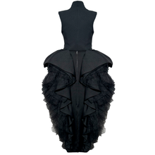 Load image into Gallery viewer, Black Taffeta Peplum set with Layered Ruffles