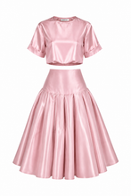 Загрузить изображение в средство просмотра галереи, Royal Taffeta Cropped Top & High-Low Skirt Set