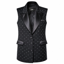 Load image into Gallery viewer, Crystal-Embellished Tailored Vest