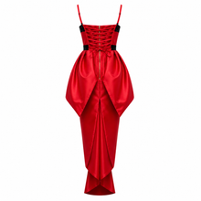Carica l'immagine nel visualizzatore di Gallery, Taffeta Sculpted Peplum Red Dress