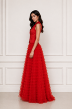 Загрузить изображение в средство просмотра галереи, Red Tulle Skirt & Sleeveless Blazer Set