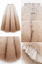Carica l'immagine nel visualizzatore di Gallery, Beige gradient tulle skirt