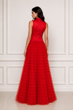 Загрузить изображение в средство просмотра галереи, Red Tulle Skirt & Sleeveless Blazer Set