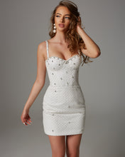 Загрузить изображение в средство просмотра галереи, Hypnotized Pearl & Crystal Bustier Mini Dress