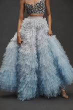 Görseli Galeri görüntüleyiciye yükleyin, Sky Blue Tiered Ruffle Tulle Skirt - Sale