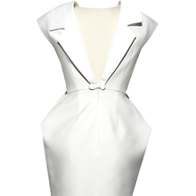 Load image into Gallery viewer, White Sabrina sculptured dress