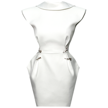 Load image into Gallery viewer, White Sabrina sculptured dress