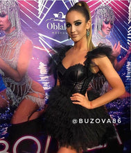 Load image into Gallery viewer, Black Mini &quot;Princess&quot; Dress by Morphine Fashion worn by Olga Buzova
