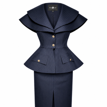 Charger l'image dans la galerie, Structured Pinstripe Jacket &amp; Skirt Set
