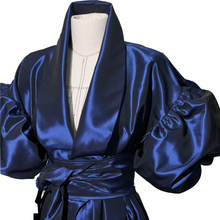 Load image into Gallery viewer, Royal Blue taffeta Kimono Gown
