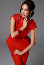 Load image into Gallery viewer, Red Sabrina sculptured dress

