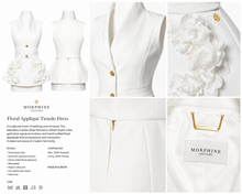 Carica l'immagine nel visualizzatore di Gallery, White Vest and a Skirt set with Handcrafted Taffeta Flowers
