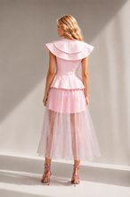 Load image into Gallery viewer, Crystal Peplum Blazer &amp; Crystal Mesh Skirt Set
