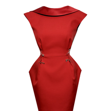 Load image into Gallery viewer, Red Sabrina sculptured dress
