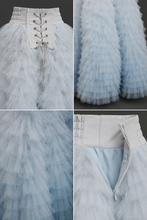 Load image into Gallery viewer, Sky Blue Tiered Ruffle Tulle Skirt - Sale
