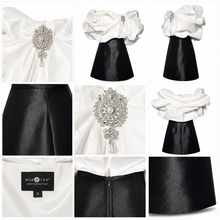 Carica l'immagine nel visualizzatore di Gallery, Taffeta Sculptural Dress with Pearp Brooch
