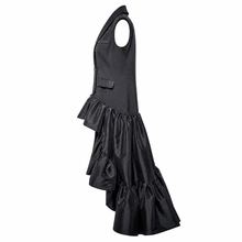 Carica l'immagine nel visualizzatore di Gallery, Double - Breasted Couture Vest Dress with Sculptural Taffeta Skirt
