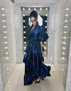 Royal Blue taffeta Gown