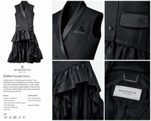 Carica l'immagine nel visualizzatore di Gallery, Double - Breasted Couture Vest Dress with Sculptural Taffeta Skirt

