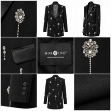 Load image into Gallery viewer, Crystal Embellished Black Blazer
