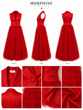 Load image into Gallery viewer, Red Tulle Skirt &amp; Sleeveless Blazer Set

