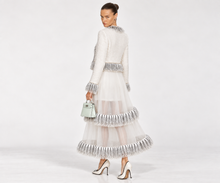 Carica l'immagine nel visualizzatore di Gallery, Pearl Fringe Blazer &amp; Sheer Skirt Set
