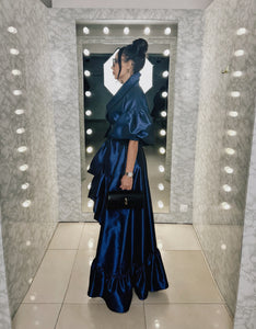 Royal Blue taffeta Gown