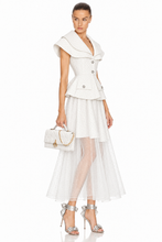 Charger l'image dans la galerie, Crystal Peplum Blazer &amp; Crystal Mesh Skirt Set
