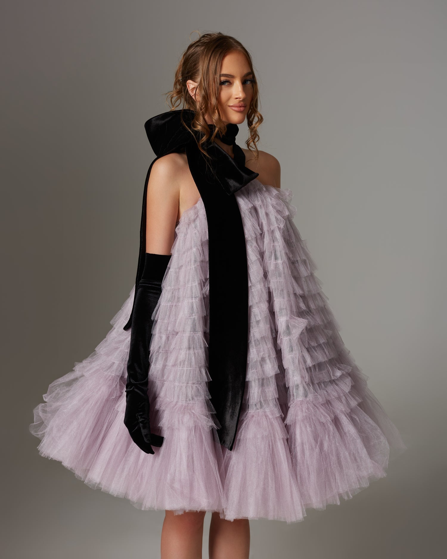 white christmas dresses Kate Middleton Lilac Chiffon A-Line Long Celebrity Evening Prom Dress