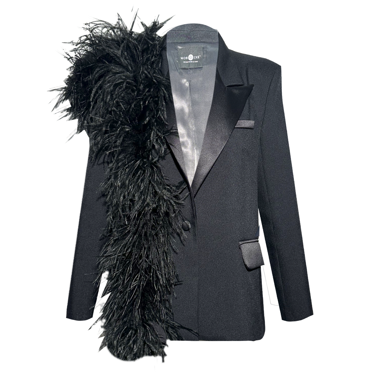 Black Blazer with  Feather