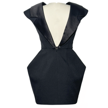 Load image into Gallery viewer, Black Sabrina sculpted dress
