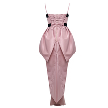 Load image into Gallery viewer, Taffeta Sculpted Peplum Pink Dress
