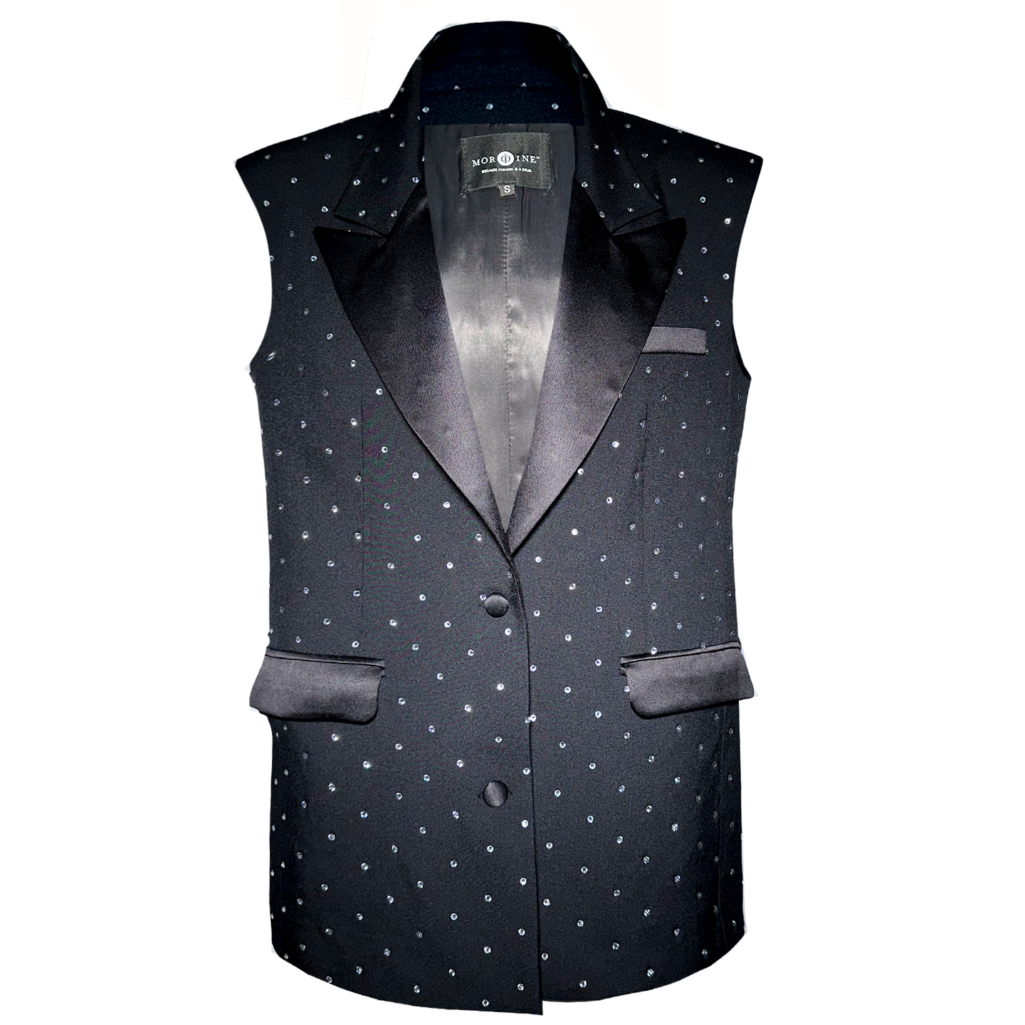 Crystal-Embellished Tailored Vest