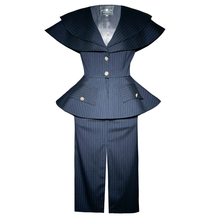 Load image into Gallery viewer, Structured Pinstripe Jacket &amp; Skirt Set
