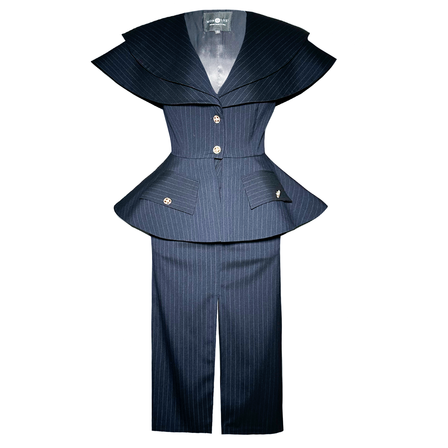 Structured Pinstripe Jacket & Skirt Set