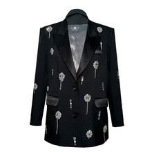 Load image into Gallery viewer, Crystal Embellished Black Blazer
