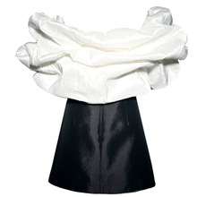 Load image into Gallery viewer, Taffeta Sculptural Dress with Pearp Brooch
