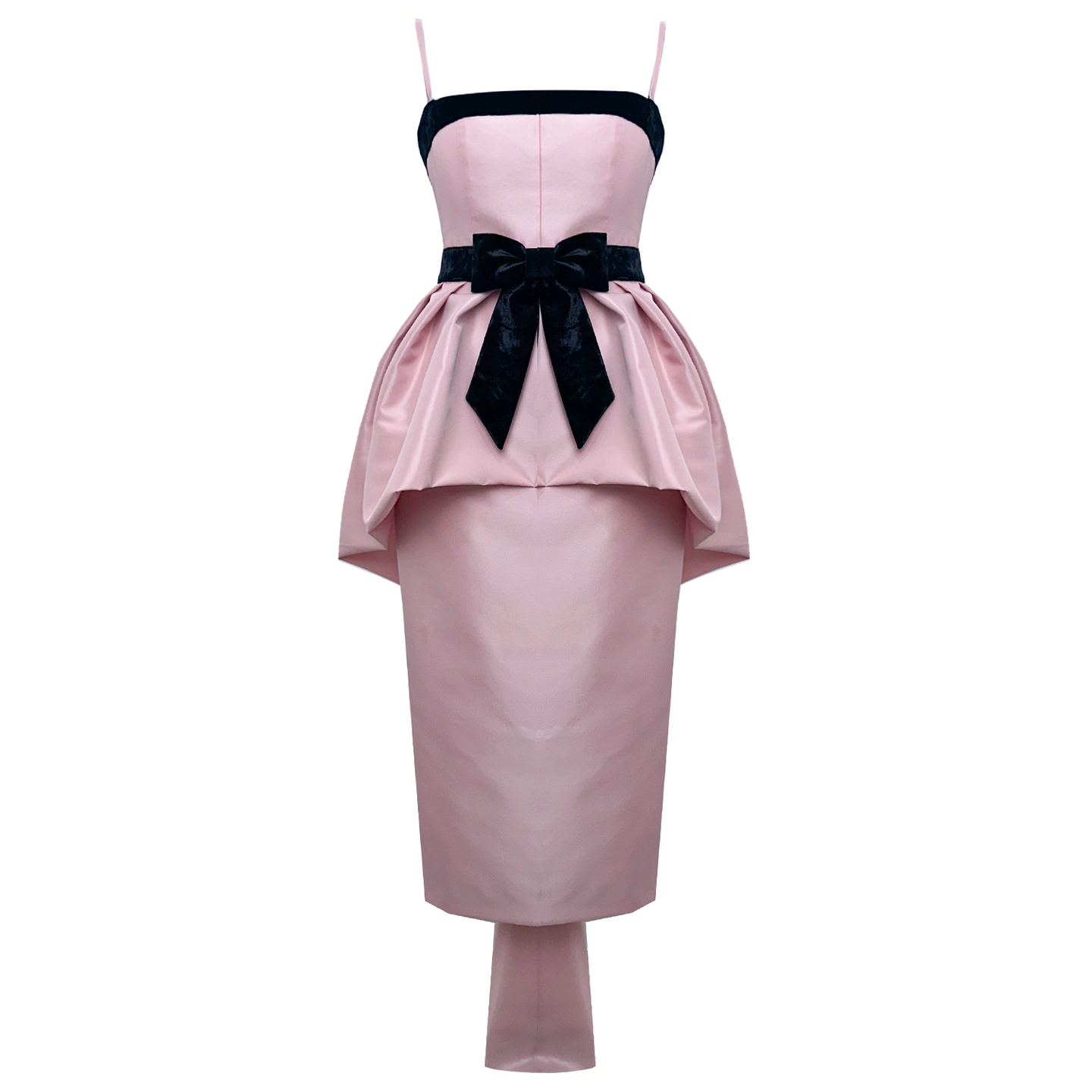 Taffeta Sculpted Peplum Pink Dress
