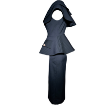 Load image into Gallery viewer, Structured Pinstripe Jacket &amp; Skirt Set
