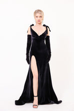 Load image into Gallery viewer, Alexa Black Velvet Dress
