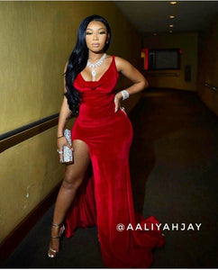 Aaliyah Jay is wearing Morphine's Chic Evening Maxi Dress 