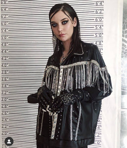 Samantha eco-leather fringed jacket