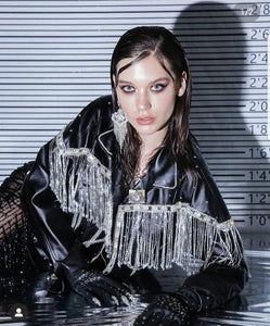 Samantha eco-leather fringed jacket