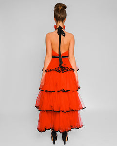 Chic Spanish Tulle Dress with open back 